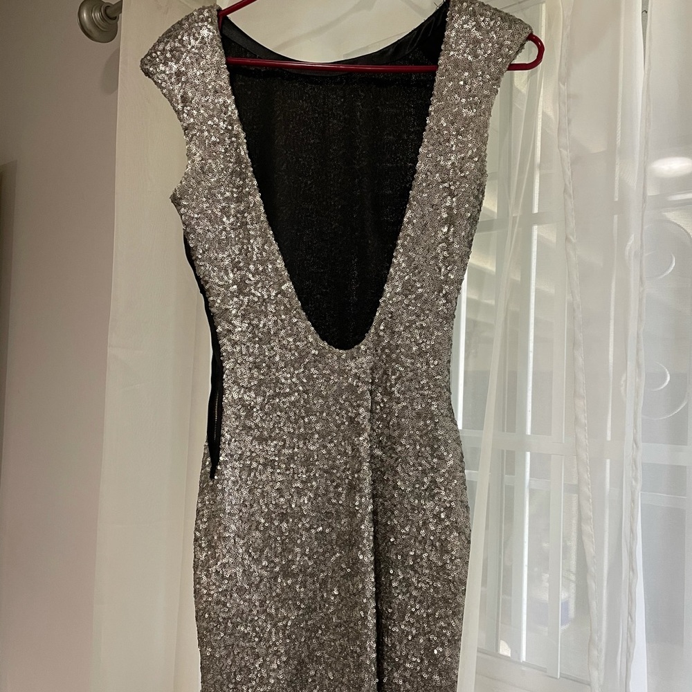 Zara sequined midi low back dress
